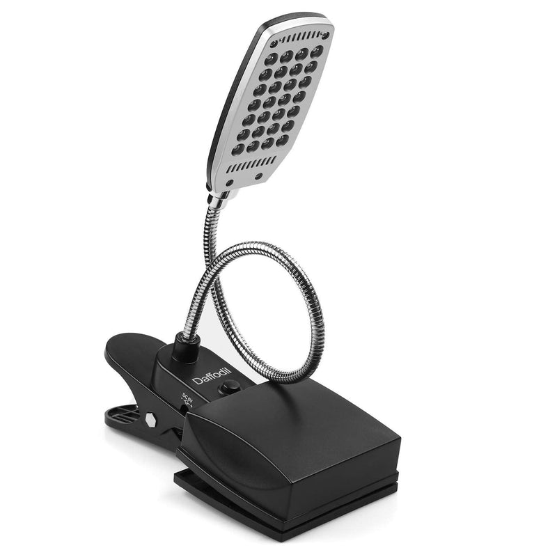 USB and Battery Powered Desk Keyboard Light - Daffodil ULT300 - Table/Headboard Clamp and Flexible Gooseneck with 28 LED Beads in 3 Brightness Levels for Easy Reading
