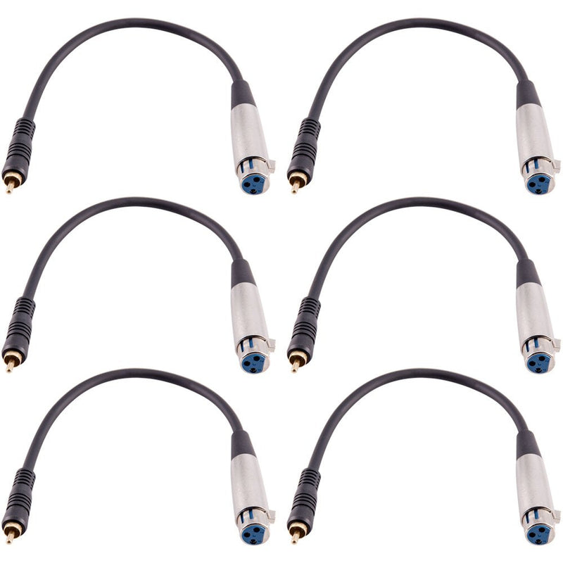 Seismic Audio - SAXLRC1-6 Pack of XLR Female RCA Male 1' Patch Cables 6 Pack