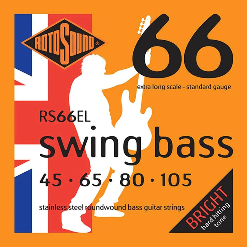 Rotosound RS66EL Bass Strings, 45-105, Steel 4 string set - String Set for 4 String Bass Guitar