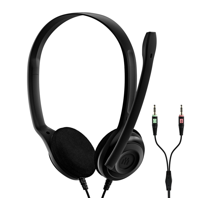[AUSTRALIA] - Sennheiser PC 3 Chat - Durable On-Ear Wired Headset - Noise Cancelling Microphone for Casual Gaming and Easy Connectivity - Lightweight Stereo Quality Sound - Great for Internet Telephony & E-Learners Standard Packaging 