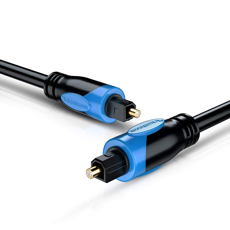 BlueRigger Digital Optical Audio Toslink Cable (3FT, Fiber Optic Cord, 24K Gold-Plated) - Compatible with Home Theatre, Sound Bar, TV, Xbox, Playstation PS5/PS4 3FT