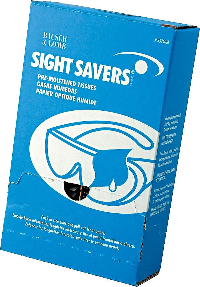 Bausch & Lomb Sight SaversLens Cleaning Wipes, Pre-Moistened Tissues, Anti-Fog, Anti-Static, Anti-Streaking, Cleans Glass and Plastic, 100 Count (Pack of 1) 100 Count (Pack of 1) Tissues - 100 Count