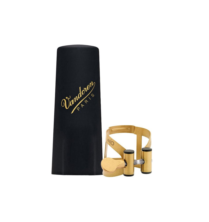 Vandoren LC590AP M/O Ligature and Plastic Cap for Baritone Saxophone; Aged Gold Finish