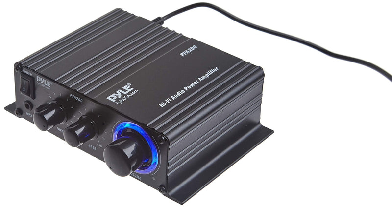 [AUSTRALIA] - Pyle Home Mini Audio Amplifier - 60W Portable Dual Channel Surround Sound HiFi Stereo Receiver w/ 12V AC Adapter, AUX, MIC IN, Supports Smart Phone, iPhone, iPod, MP3 For 2-8ohm Speakers - Pyle PFA200 