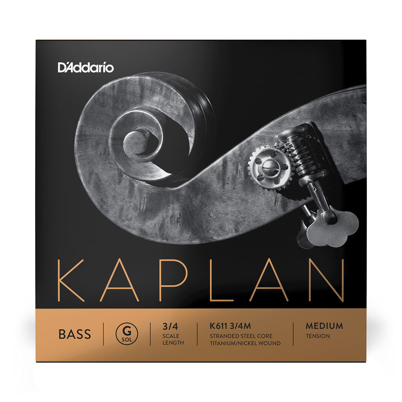 D'Addario Kaplan Bass String - Single G String - K611 3/4M - For Upright Bass, Double Bass - 3/4 Scale, Medium Tension