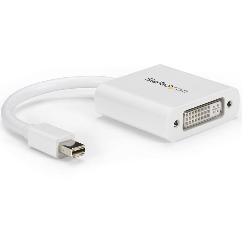StarTech.com Mini DisplayPort to DVI Adapter - Mini DP to DVI-D Converter - 1080p Video - mDP or Thunderbolt 1/2 Mac/PC to DVI Monitor - mDP 1.2 to DVI Single-Link Adapter Dongle - White (MDP2DVIW)