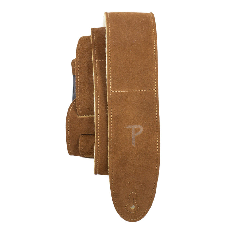 Perri's Leathers Suede Guitar Strap with Sheepskin Pad, Anti-Slip, Adjustable 41"–56", Compatible with All Guitars Natural