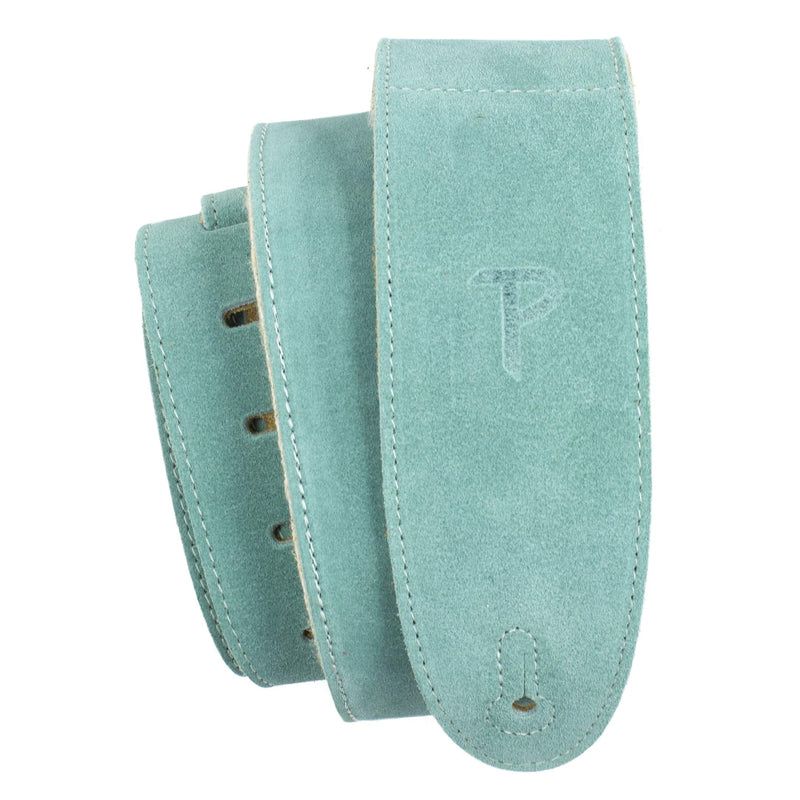 [AUSTRALIA] - Perri's Leathers Suede Guitar Strap with Sheepskin Pad, Anti-Slip, Adjustable 41"–56", Compatible with All Guitars Teal 