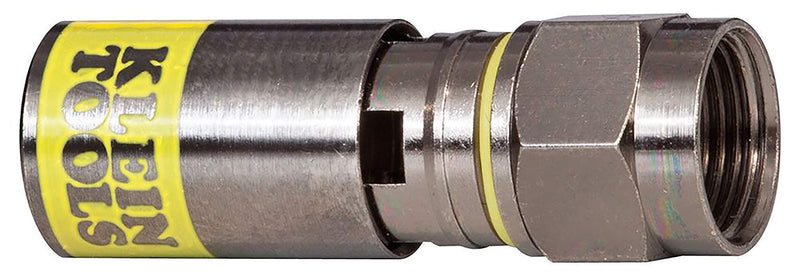 Klein Tools VDV812-606 F-Connector for RG6/6Q Coaxial Cable, Universal Compression Connectors, Male, Professional Grade, 10-Pack