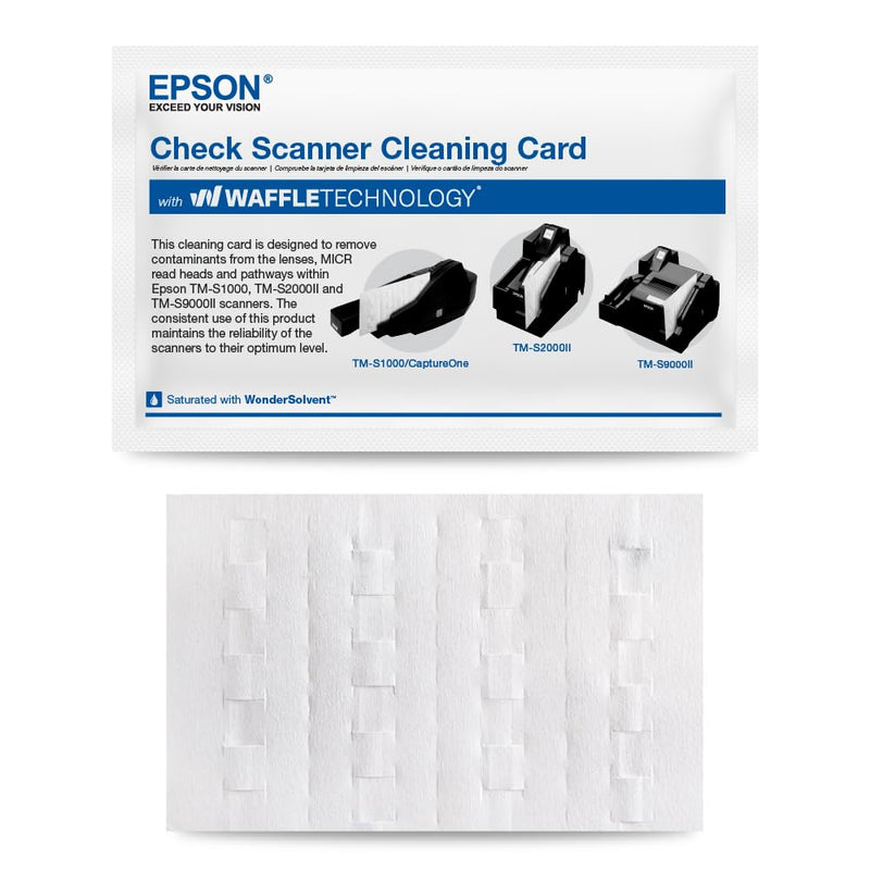Waffletechnology Cleaning Card for Epson CaptureOne™ Check Scanner (15 Cards)