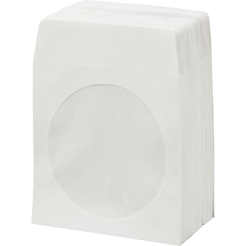 BestDuplicator White Cd/DVD Paper Media Sleeves Envelopes with Flap and Clear Window (Pack of 100) 100 Sleeves