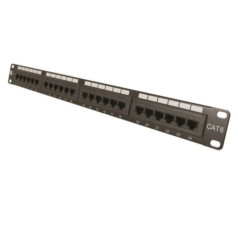 Vertical Cable Cat6 24 Port 19" Horizontal Rackmount 1U Patch Panel
