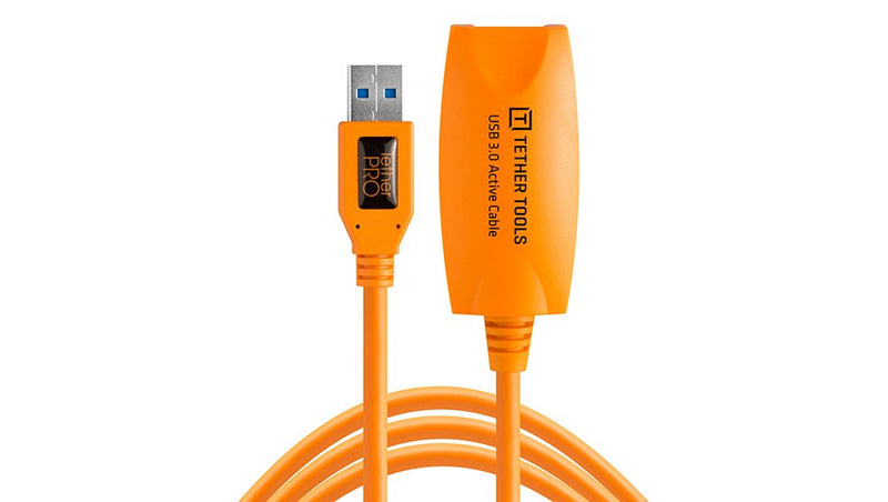 Tether Tools TetherPro USB 3.0 to USB Female Active Extension Cable | Fast Transfer Between Camera and Computer | High Visibility Orange | 16 Feet (5 m) | Fast Reliable Data Transfer