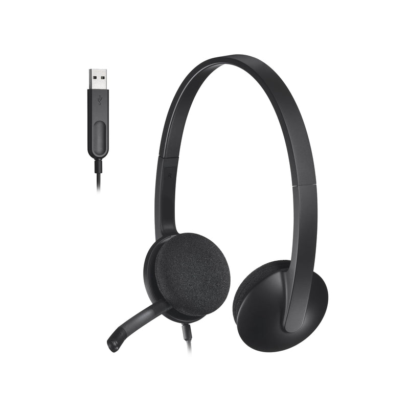 [AUSTRALIA] - Logitech USB Headset H340, Stereo, USB Headset for Windows and Mac - Black (Pack of 1) Standard Packaging 