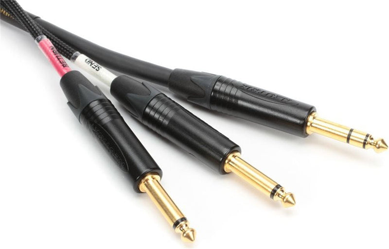 [AUSTRALIA] - Mogami GOLD INSERT TS-06 Insert Cable, 1/4" Straight TRS Male Plug to Dual 1/4" Straight TS Male Plug Send/Receive Connectors, Gold Contacts, 6 Foot 