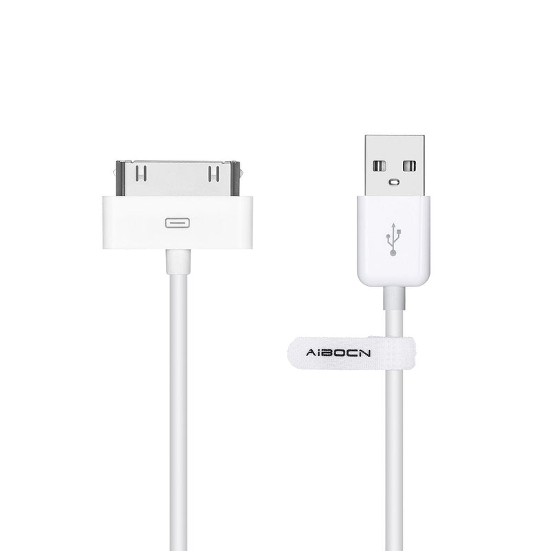 [AUSTRALIA] - Aibocn MFi Certified 30 Pin Sync and Charge Dock Cable for iPhone 4 4S / iPad 1 2 3 / iPod Nano/iPod Touch - White 4 FT Old Packaging 