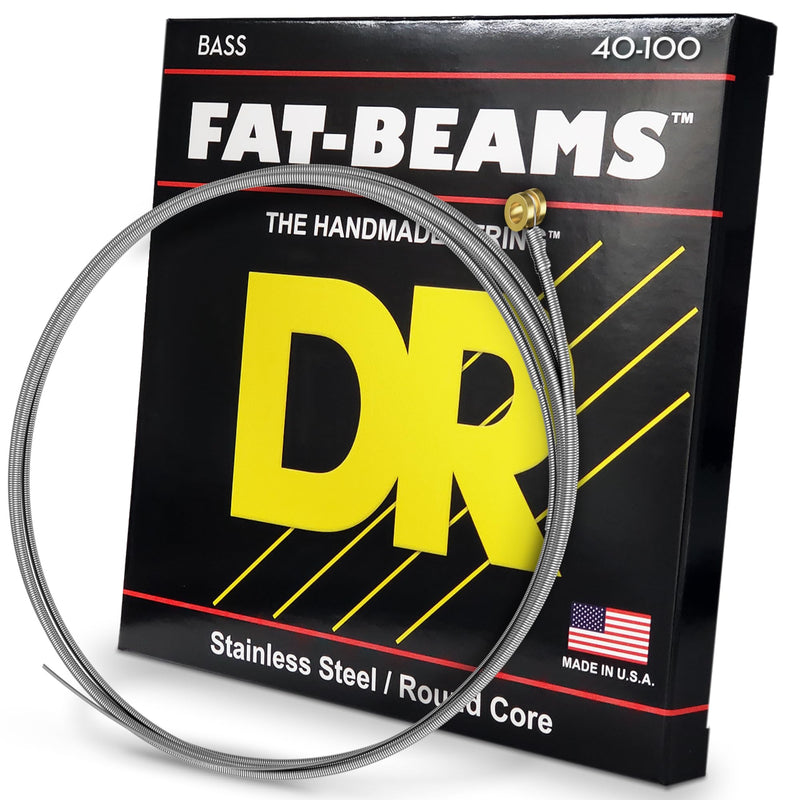 DR Strings FAT-BEAM Bass Guitar Strings (FB-40) Single FAT-BEAM™ - Stainless Steel Bass Strings: Light 40-100