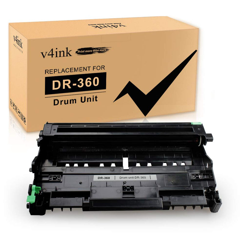 V4INK Compatible Drum Replacement for DR360 DR-360 Drum Unit for Brother DCP-7040 DCP-7030 HL-2140 HL-2170W HL-2150N MFC-7340 MFC-7345N MFC-7440N MFC-7840W Printer, Black 1 Pack, 12000 Pages