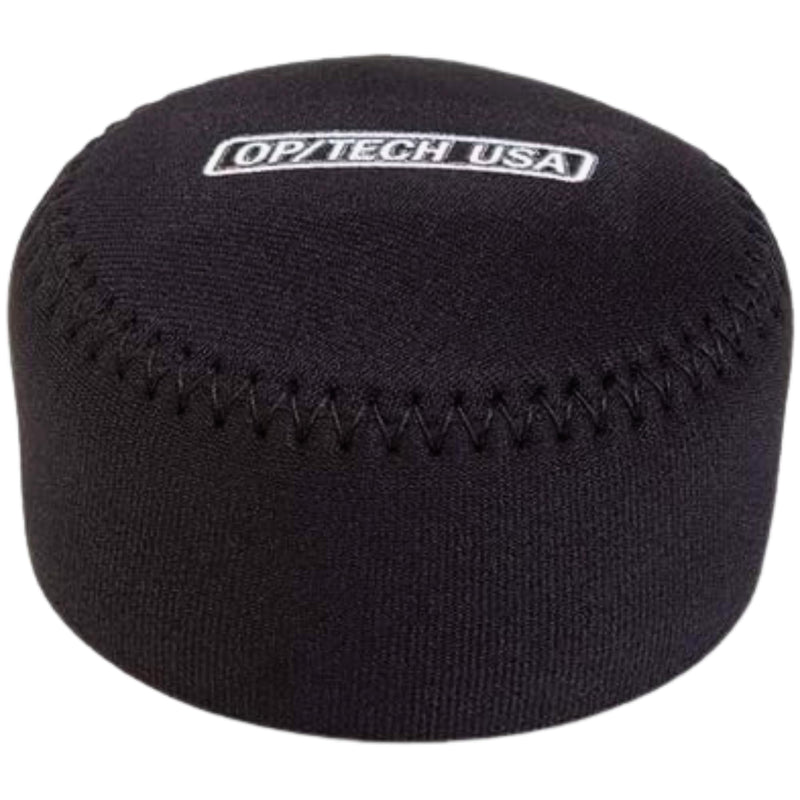 OP/TECH USA Fold-Over Neoprene Lens Pouch – Camera Lens Case for safe Lens Cover storage, Great for Photography & outdoor shoot, Keeps your Lens secure with No-Lose Lid-251 (Black) - Made in USA 251