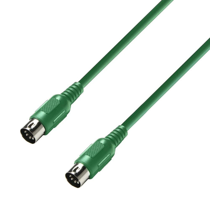 Adam Hall Cables 3 Star MIDI 0075 Green MIDI Cable | Adam Hall® MIDI 5-Pole | 0.75 m / 2.5 FT Grün 0.75m Single