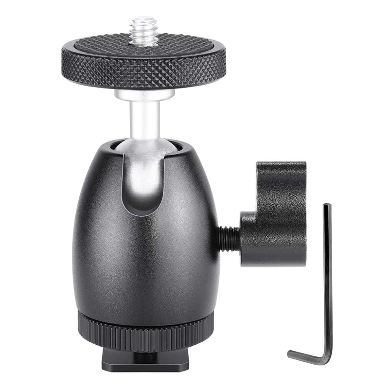 [AUSTRALIA] - Neewer Mini Tripod Ball Head Mount, 1/4 inch Screw with Phone holder, Lock and Hot Shoe Mount Adapter Compatible with Compact DSLR Camera, LED Light,Ring Light,Load Up to 4.4 pounds/2 kilograms 