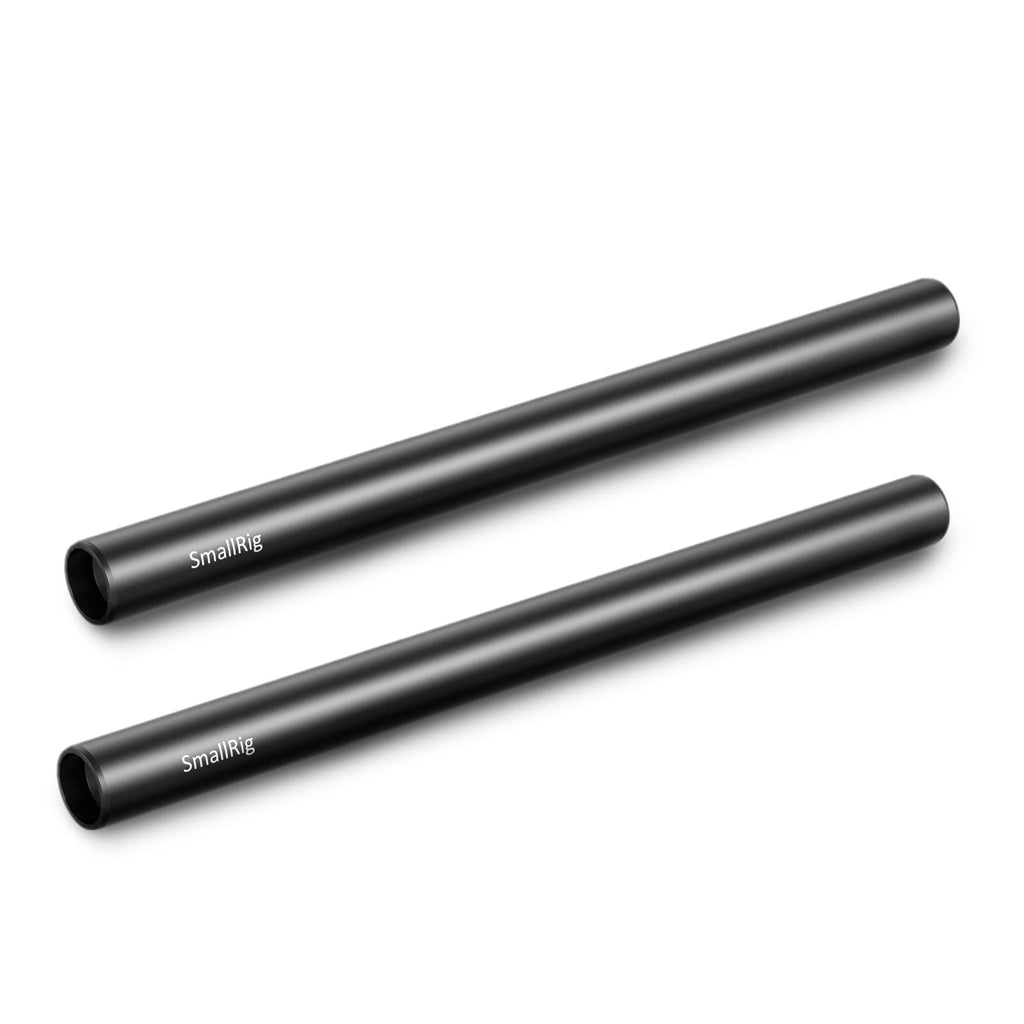 SmallRig 12 Inches (30 cm) Aluminum Alloy 15mm Rod with M12 Female Thread, Pack of 2-1053 12"