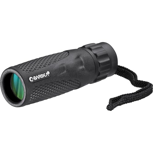 Barska Blackhawk Waterproof Monocular – Compact, Fogproof, Multi-Coated Optics, Slip-Resistant Grip for Birding, Hiking, Sports, Concerts & Outdoor Use 10x25