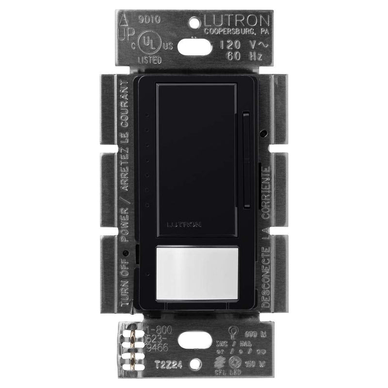 Lutron Maestro Motion Sensor Dimmer Switch for Bathroom, Garage, Laundry Room, and Closet, Occupancy and Vacancy Sensor, Single-Pole/Multi-Location, No Neutral Req, MSCL-OP153M-BL, Black 1 Pack