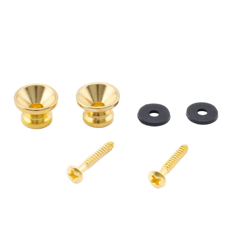 Musiclily Metal Guitar Strap Buttons Metal End Pins for Acoustic Classical Electric Guitar Bass Ukulele,Gold(Pack of 2) Gold