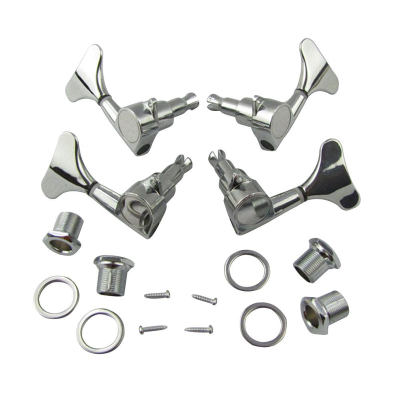 Musiclily 2+2 Sealed Bass Tuners Tuning Pegs Keys 2R2L Machine Heads for 4 String Bass Guitar, Chrome
