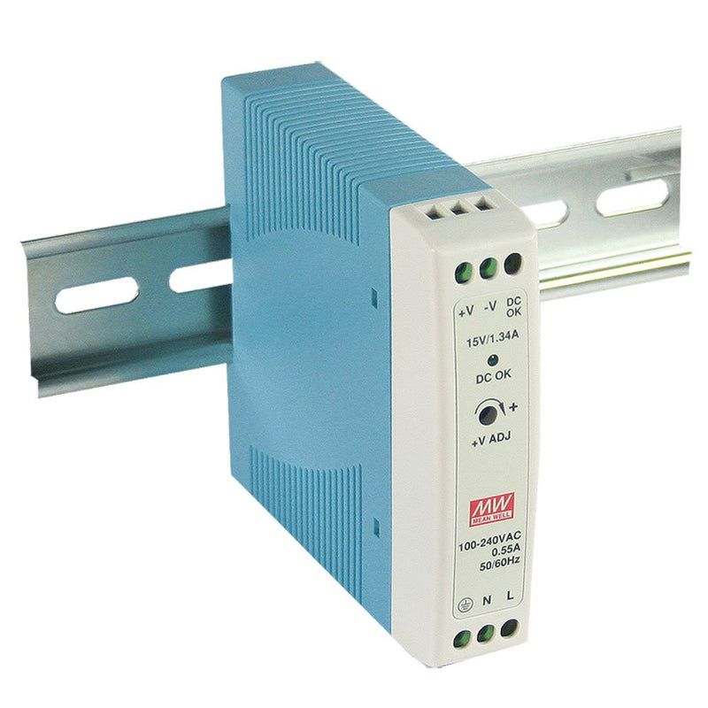 MEAN WELL MDR-20-12 AC to DC DIN-Rail Power Supply 12V 1.67 Amp 20W