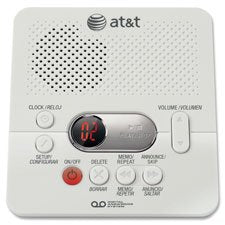 AT&T Digital Answering System, w/Min Record Time, White
