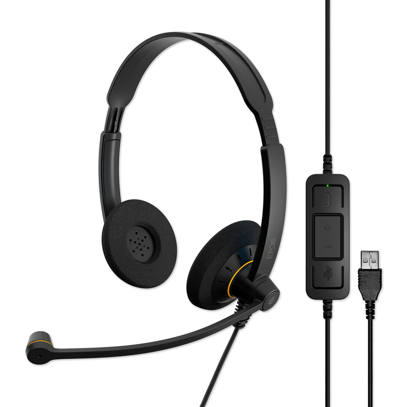 [AUSTRALIA] - EPOS Sennheiser Consumer Audio SC 60 USB ML (504547) - Double-Sided Business Headset | For Skype for Business | with HD Sound, Noise-Cancelling Microphone, & USB Connector (Black) 