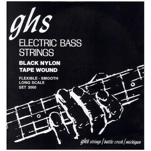 GHS 3060 Medium Tapewound Black Nylon Electric Bass 4 String Set (50-105)