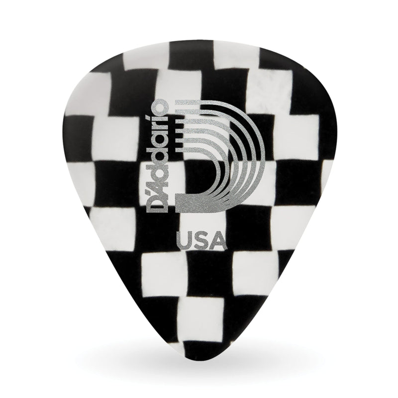 D'Addario Checkerboard Celluloid Guitar Picks, Heavy, 100 Pack 100-pack 1mm-Heavy