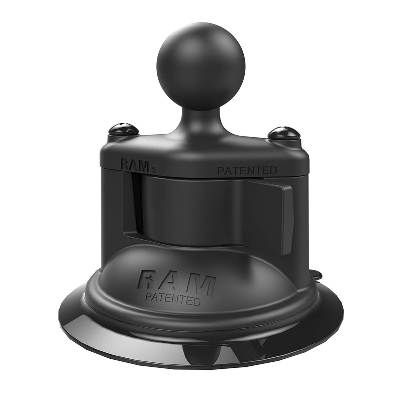 RAM MOUNTS Twist-Lock Suction Cup Base with B Size 1" Ball Mount | Windshield and dash mounting base, compatible with RAM Mounts holders and arms