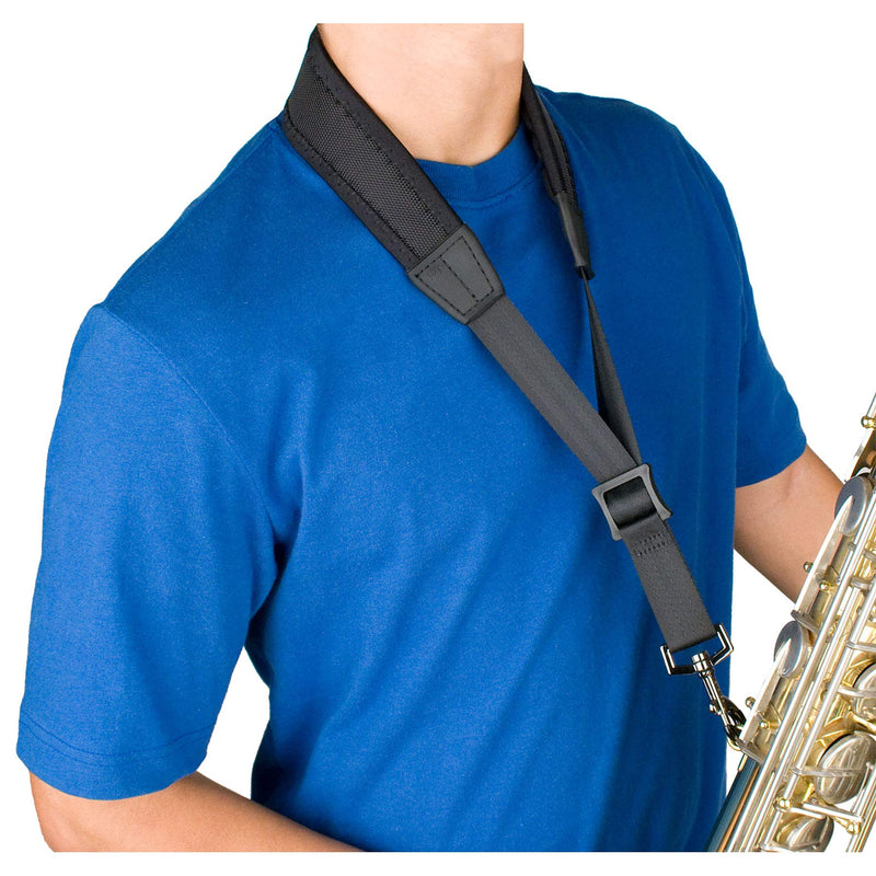 Protec NLS305M 24-Inch Ballistic Neoprene Less-Stress Saxophone Neck Strap with Coated Metal Hook,Black 24-Inch (Tall) Black