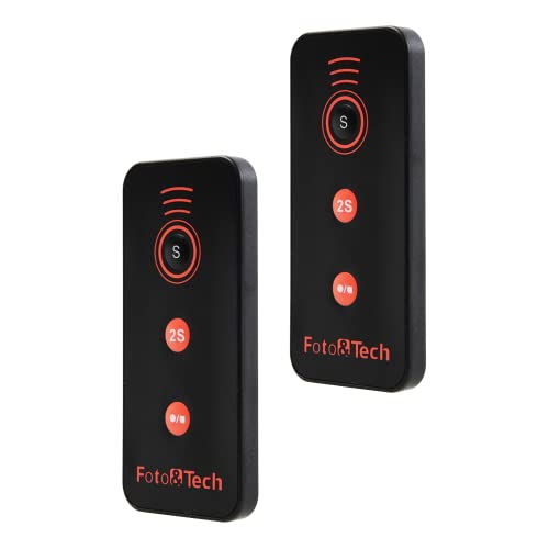 Foto&Tech IR Wireless Remote Control with Video Photo Modes Compatible with Sony A7R IV III II A7III A9 A7 A7R A7S A6600 A6500 A6400 A6300 A6000 A65 A77 A99 A900 A700 A580 NEX-7 NEX-6 (2 Pieces) Black 2 PCS