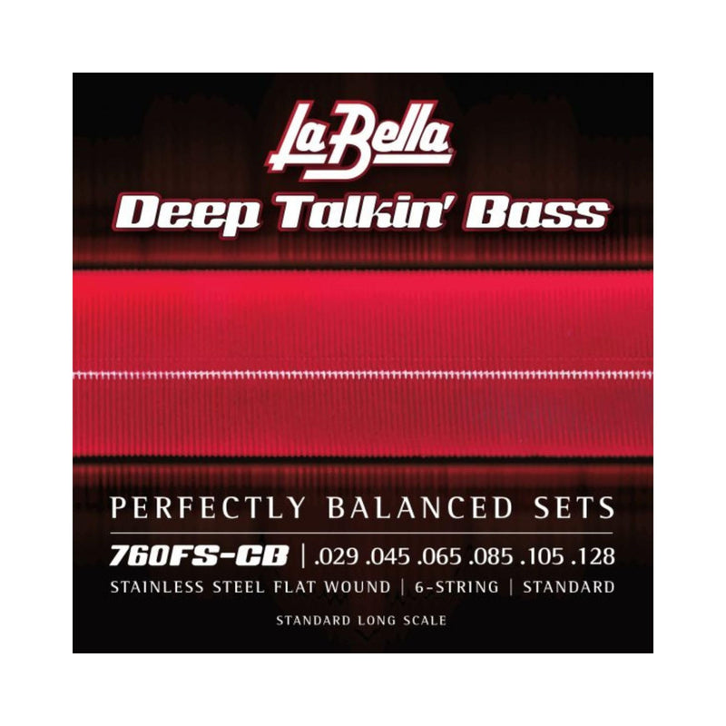 [AUSTRALIA] - La Bella 760FS-CB Deep Talkin' Bass Stainless Steel Flat Wound - Standard Long Scale Bass Guitar Strings 29-128 