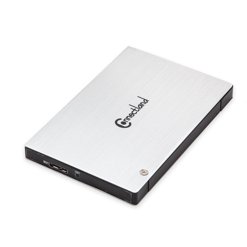 Connectland CL-ENC25035 USB 3.0 2.5" SATA III 6Gbps HDD External Enclosure Tool Less Installation, Aluminum