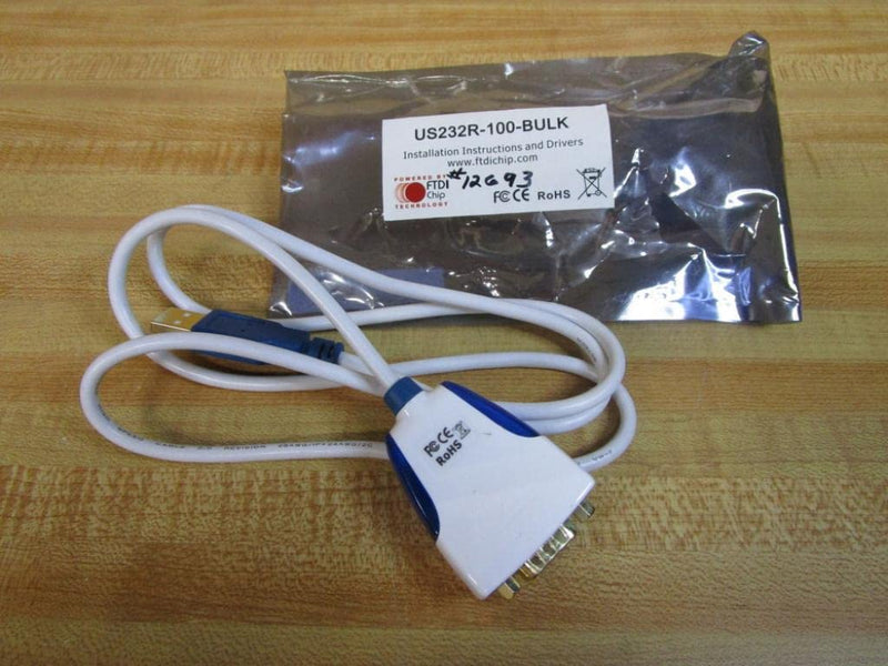 FTDI US232R-100-BULK, Cable, Assembly; USB-RS232; 9 COND; 24AWG; 1M; USB-A, DB9 Male; W/LEDs