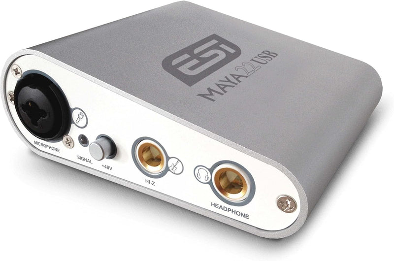 ESI MAYA22 | Professional USB Audio Interface for PC and Mac with XLR, RCA, and DI Inputs, Podcasting, and Streaming, Perfect for Guitarists and Vocalists, Music Production Software Included MAYA22 USB