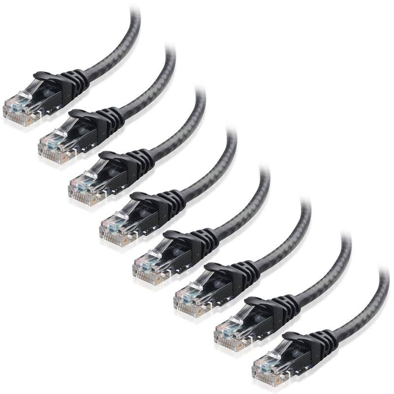 [AUSTRALIA] - Cable Matters 8-Pack Snagless Short Cat5e Ethernet Cable 1 ft (Cat5e Cable, Cat 5e Cable, Internet Cable, Network Cable) in Black 1 Foot 