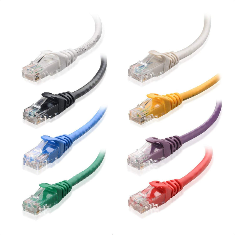 [AUSTRALIA] - Cable Matters 8-Color Combo Snagless Short Cat5e Ethernet Cable 3 ft (Cat5e Cable, Cat 5e Cable, Internet Cable, Network Cable) 3 Feet Color-Combo 