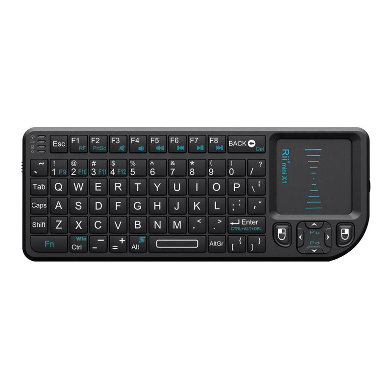 Rii 2.4G Mini Wireless Keyboard with Touchpad Mouse,Lightweight Portable Wireless Keyboard Controller with USB Receiver Remote Control for Windows/ Mac/ Android/ PC/Tablets/ TV/Xbox/ PS3. X1-Black .