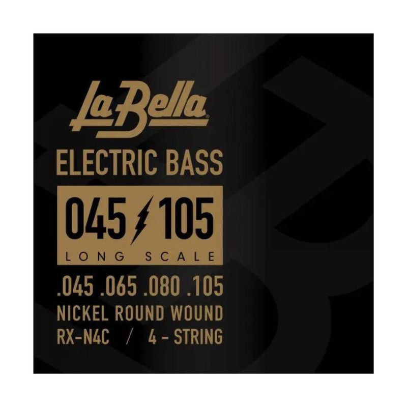 La Bella RX-N4C Long Scale Nickel Round Wound Bass 4- String Electric Bass 45-105 RX-N4C Rx Nickel, 45-65-80-105 Pack of 1
