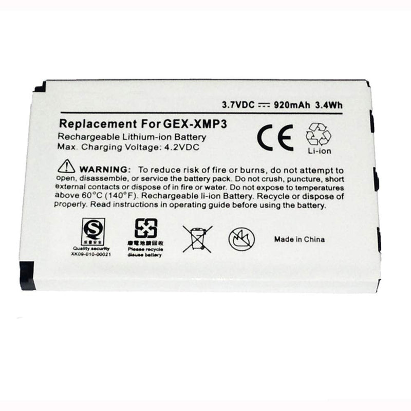 920mAh 990552 L01L40321 Battery Replacement Compatible with Pioneer GEX-XMP3, Sirius XM XMP3, XMP3i & XMP3H1 Portable Satellite Radio Receivers XM-6900-0004-00