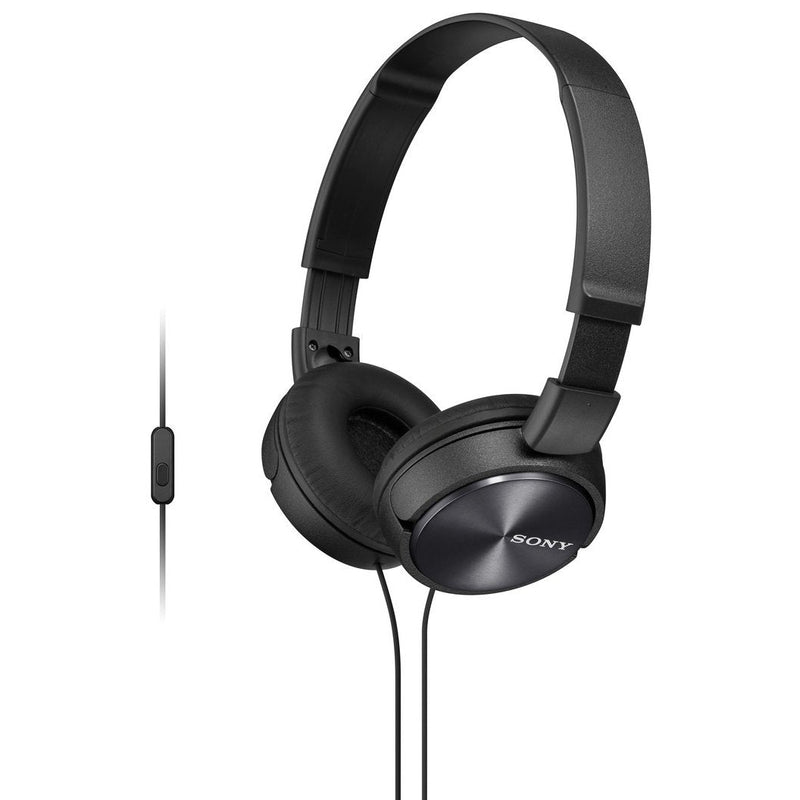 Sony MDR-ZX310AP ZX Series Wired On Ear Headphones with mic, Black Standard Packaging