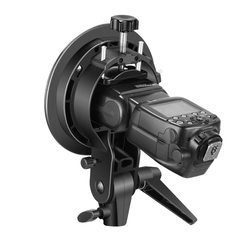 NEEWER S Type Bracket Holder with Bowens Mount for Square Head Flash Speedlite Compatible with Godox AD200Pro NEEWER Z760 NW760 NW700 TT560 Q3, Large Handle, Umbrella Mount, ST-FS