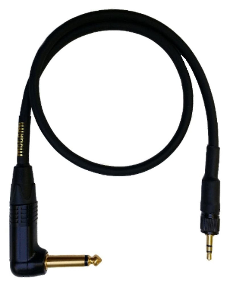 [AUSTRALIA] - Mogami Gold BPSE TS-30R Belt Pack Instrument Cable for Wireless Instrument Systems, 1/4" TS Male Plug to 3.5mm Locking TRS Male Plug, Right Angle to Straight Connectors, 30 Inch 